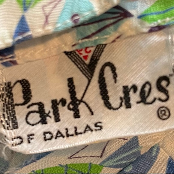 VINTAGE 50s GREAT NOVELTY PRINT DRESS -XS - Picture 6 of 6